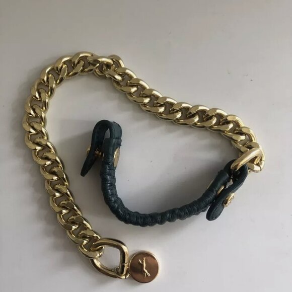 BIMBA Y LOLA Chain link + Green Leather bracelet - Picture 4 of 6